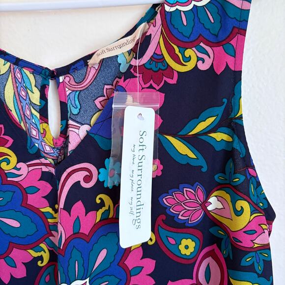 Soft Surroundings Rosalia Maxi Dress Womens Large Multicolor Paisley NWT - Picture 5 of 8